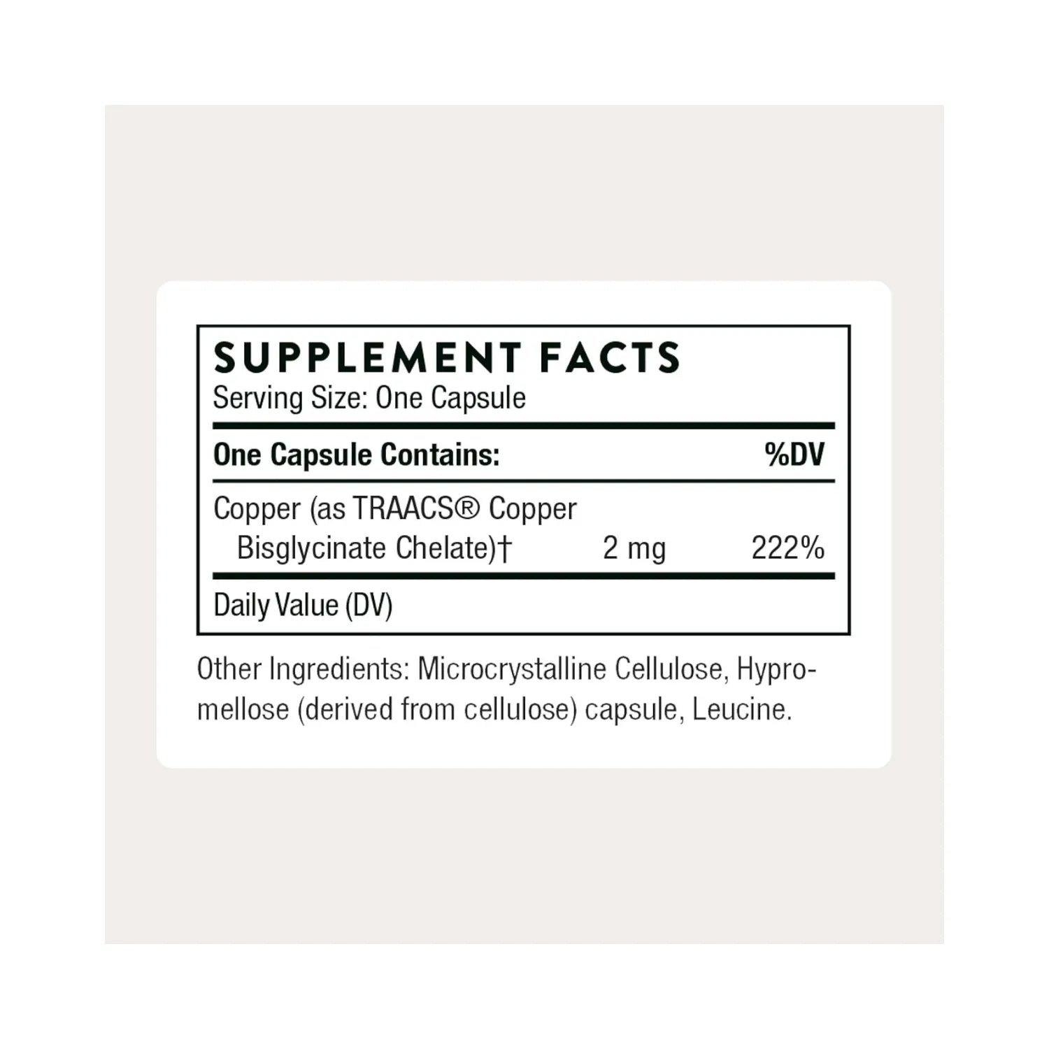 Thorne Copper Bisglycinate 60 Capsules