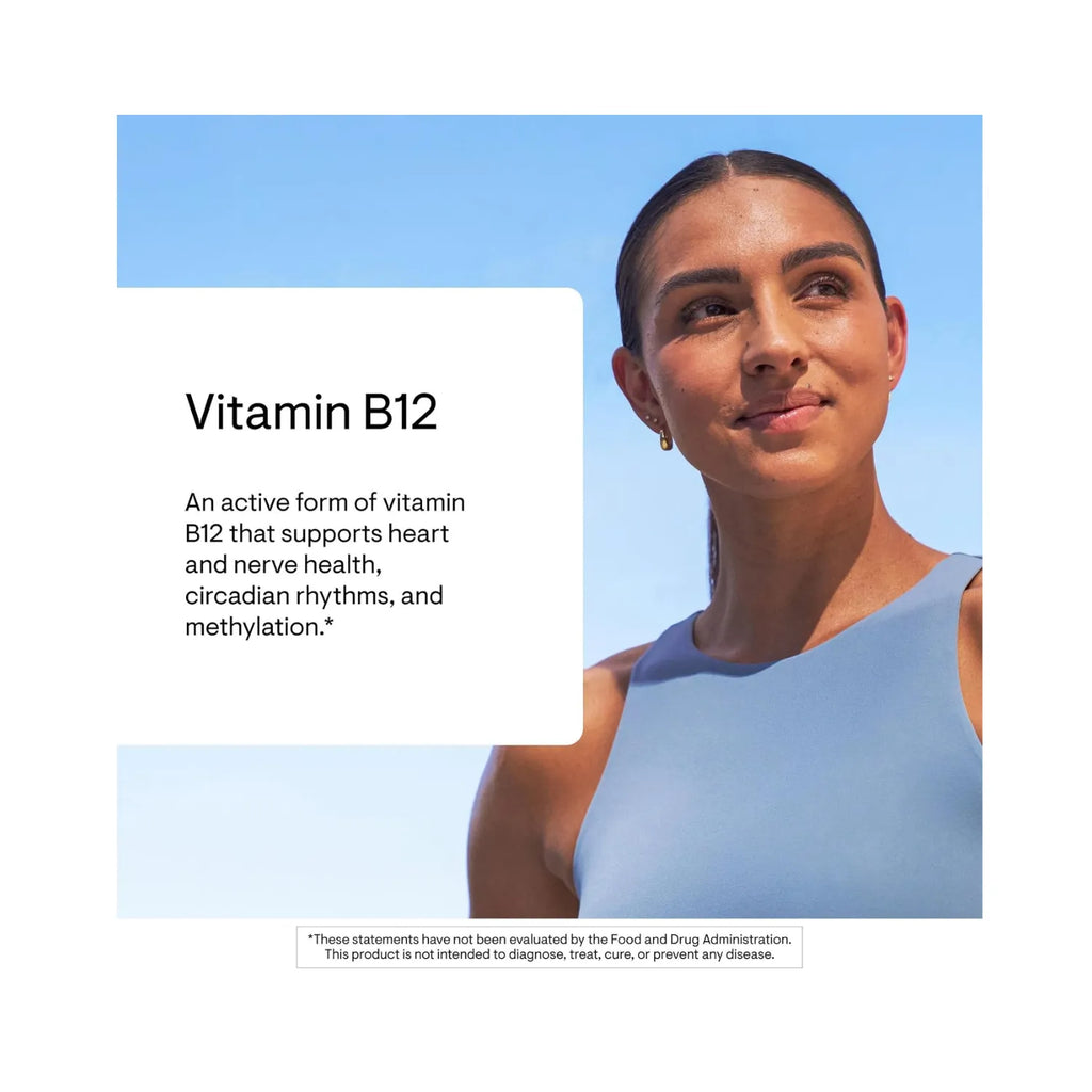 Thorne Vitamin B12 Metilcobalamina 1,000 mcg para Energía y Sistema Nervioso, 60 Cápsulas