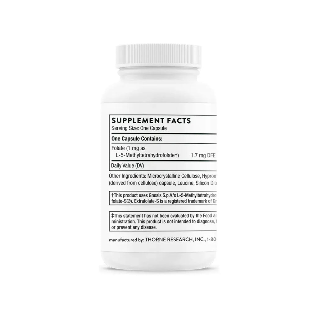 Thorne 5-MTHF 1 mg (L-5-Methyltetrahydrofolate) 60 Capsules