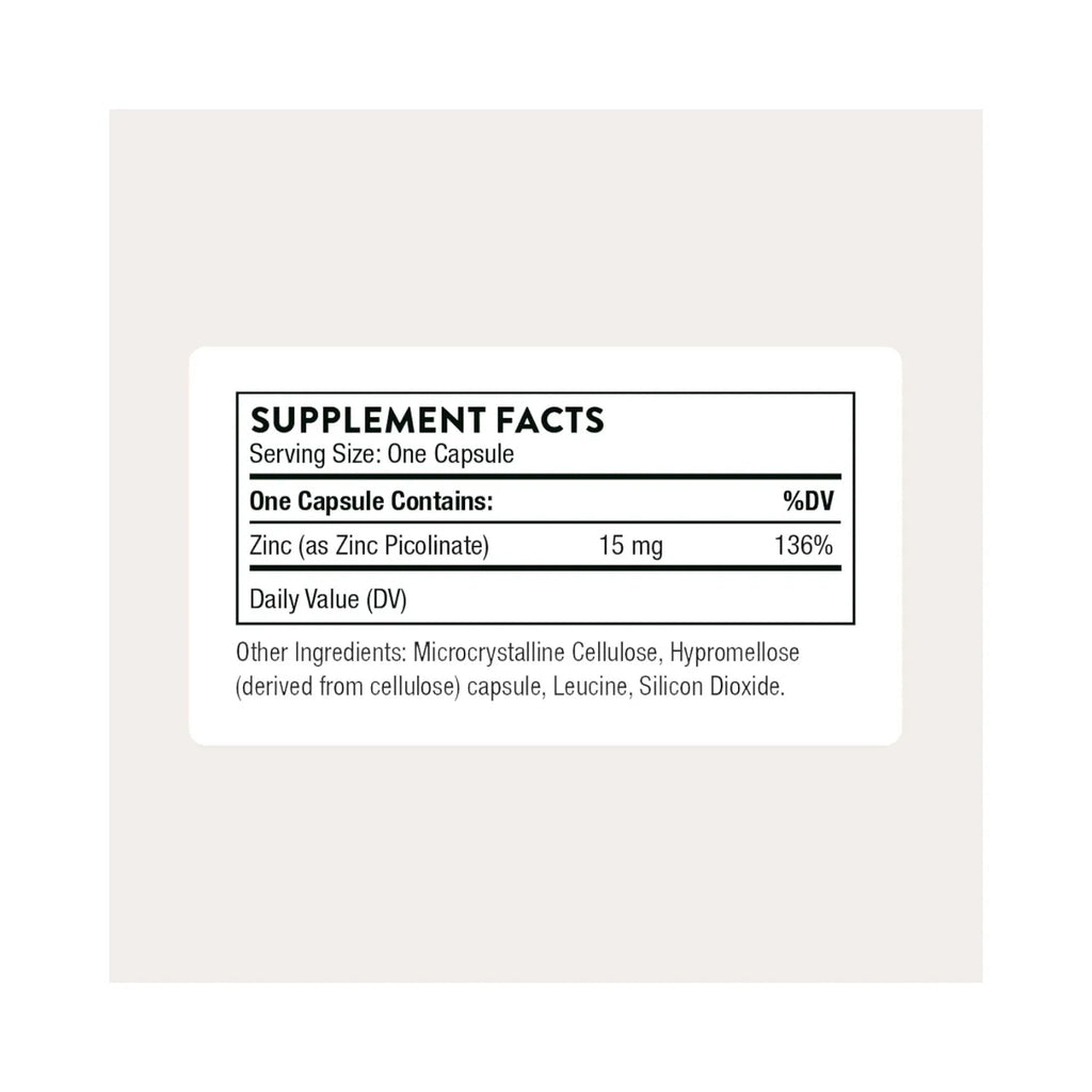Thorne Zinc Picolinate - 15 mg 60 Capsules