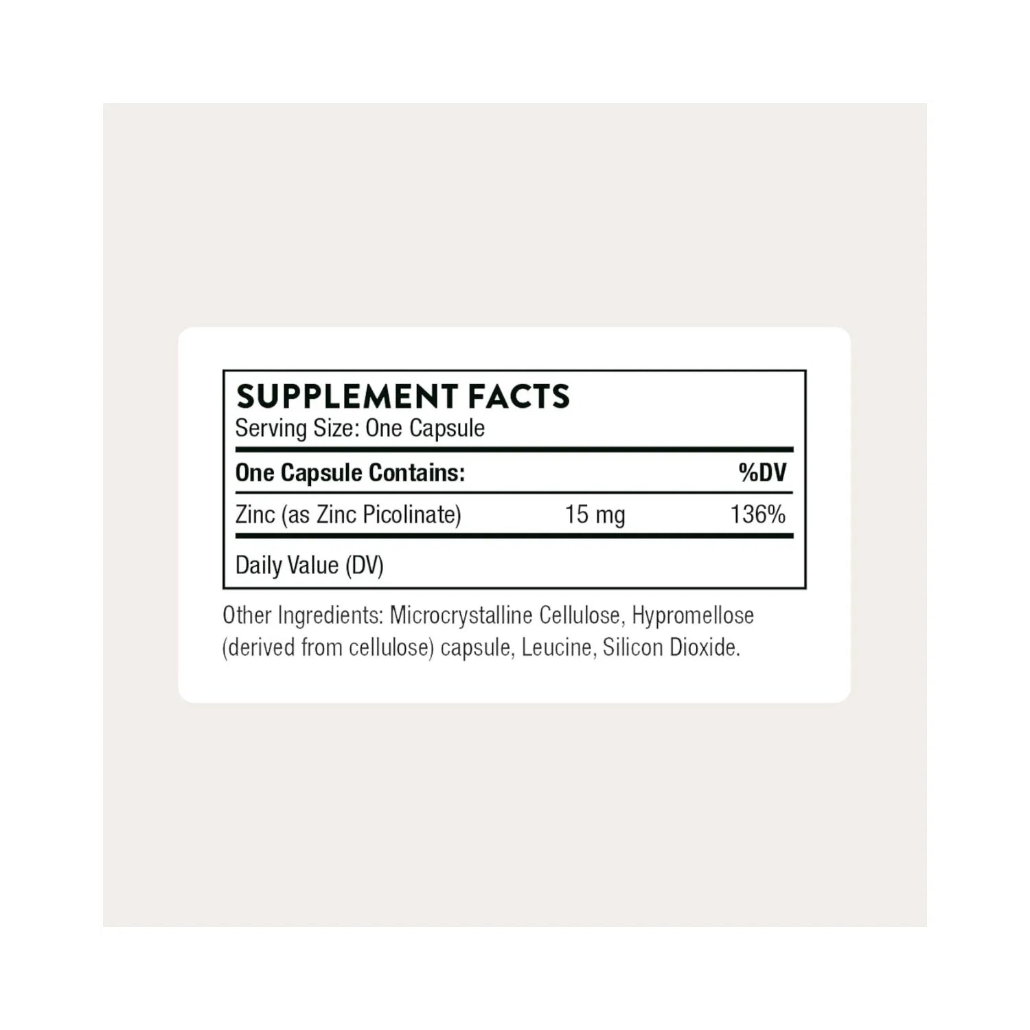 Thorne Zinc Picolinate - 15 mg 60 Capsules
