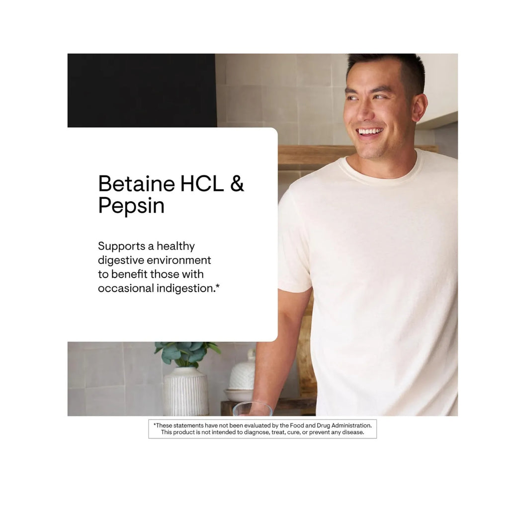 Thorne Betaine HCL & Pepsin 225 Capsules