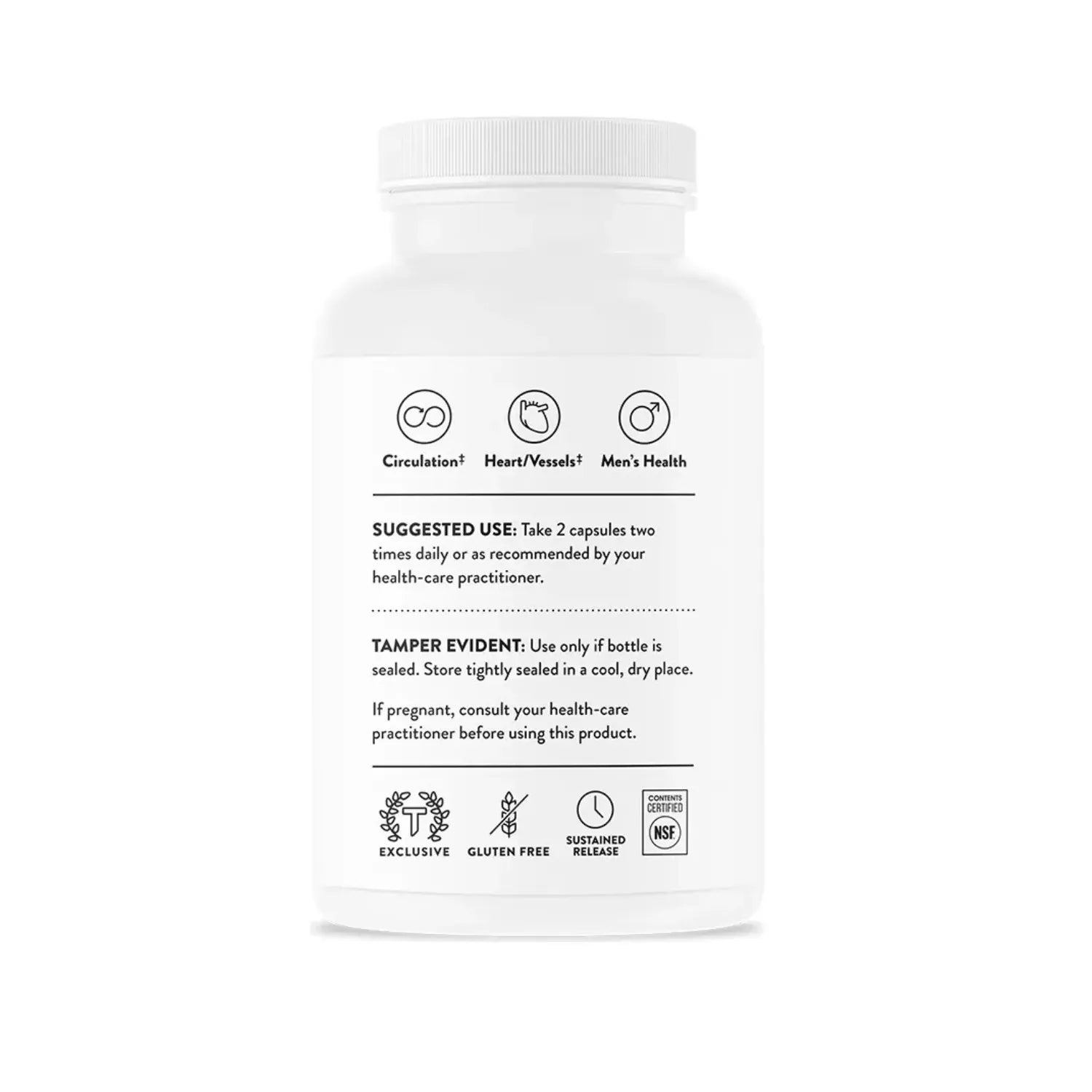 Thorne L-Arginine Liberación Sostenida 500 mg, 120 Cápsulas – Apoyo a la Circulación