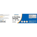 Nutricost Tartrato de L-Carnitina en Polvo 100 g 100 Porciones