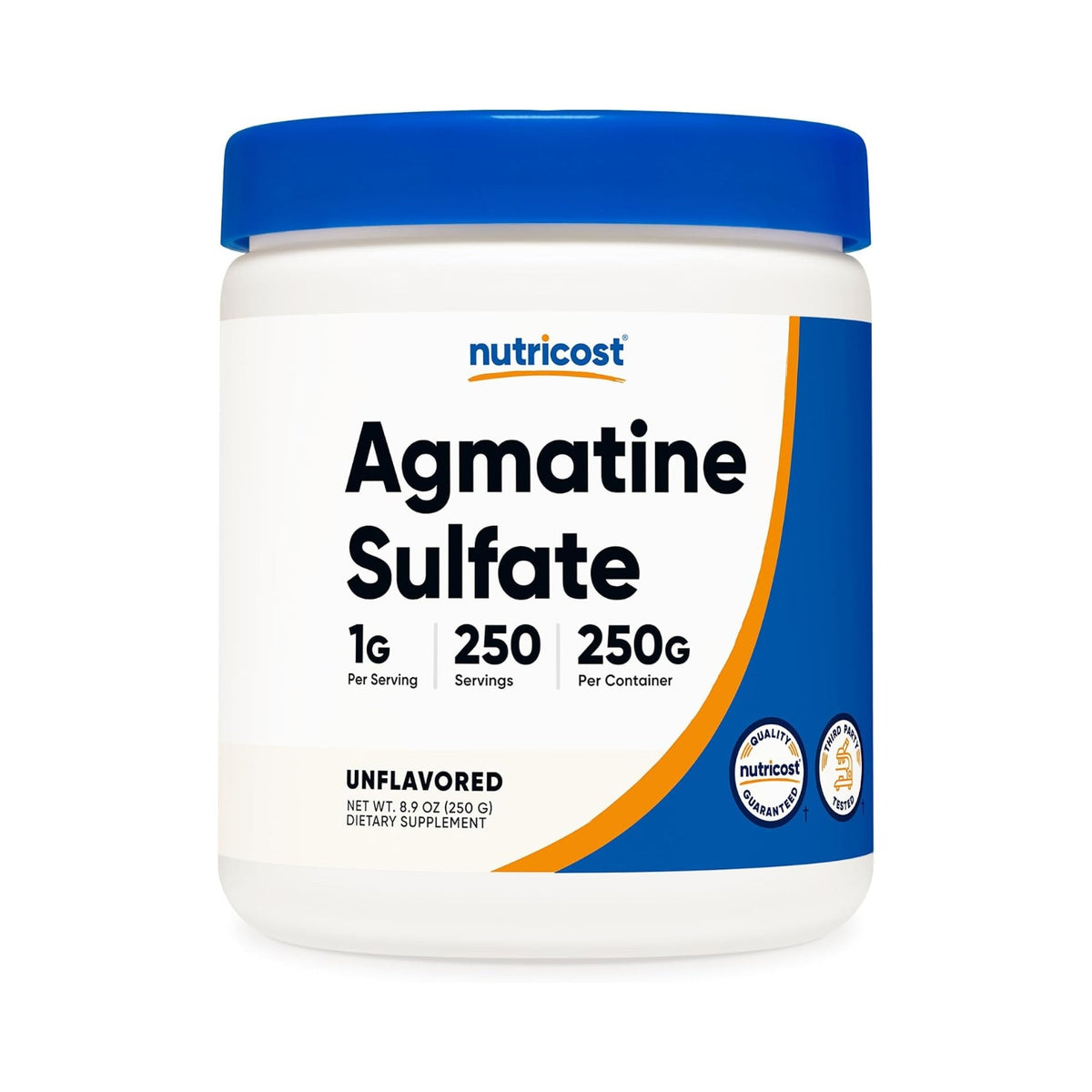 Nutricost Sulfato de Agmatina en Polvo 250 g 250 Porciones Sin Sabor