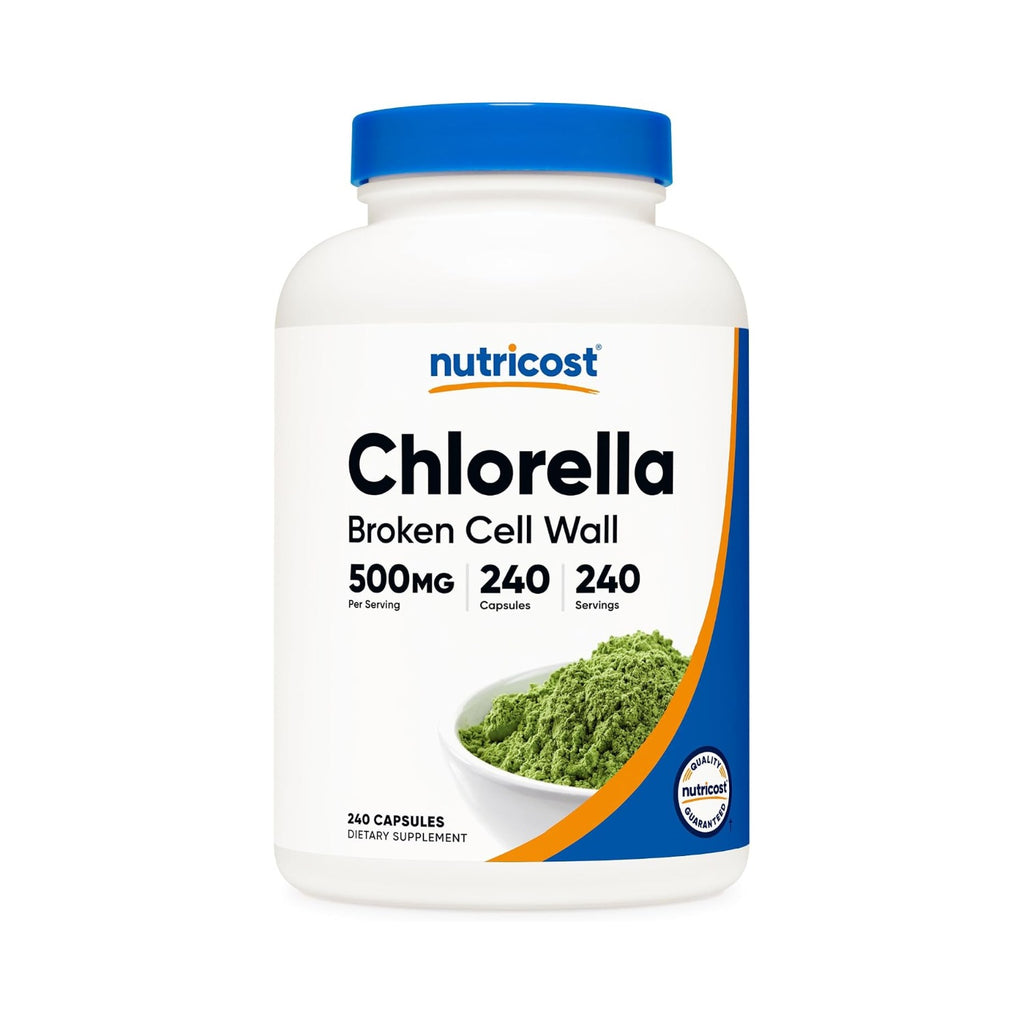 Nutricost Clorela (Chlorella) 500 mg 240 Cápsulas Vegetales