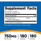 Nutricost Raíz de Maca 750 mg 180 Cápsulas