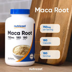 Nutricost Raíz de Maca 750 mg 180 Cápsulas