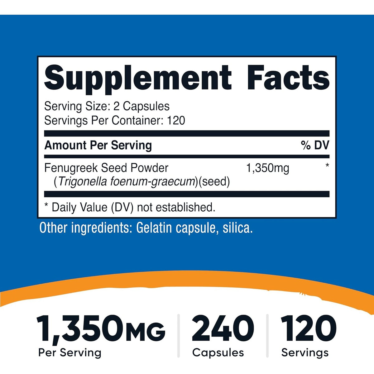 Nutricost Fenogreco 1350 mg 240 Cápsulas