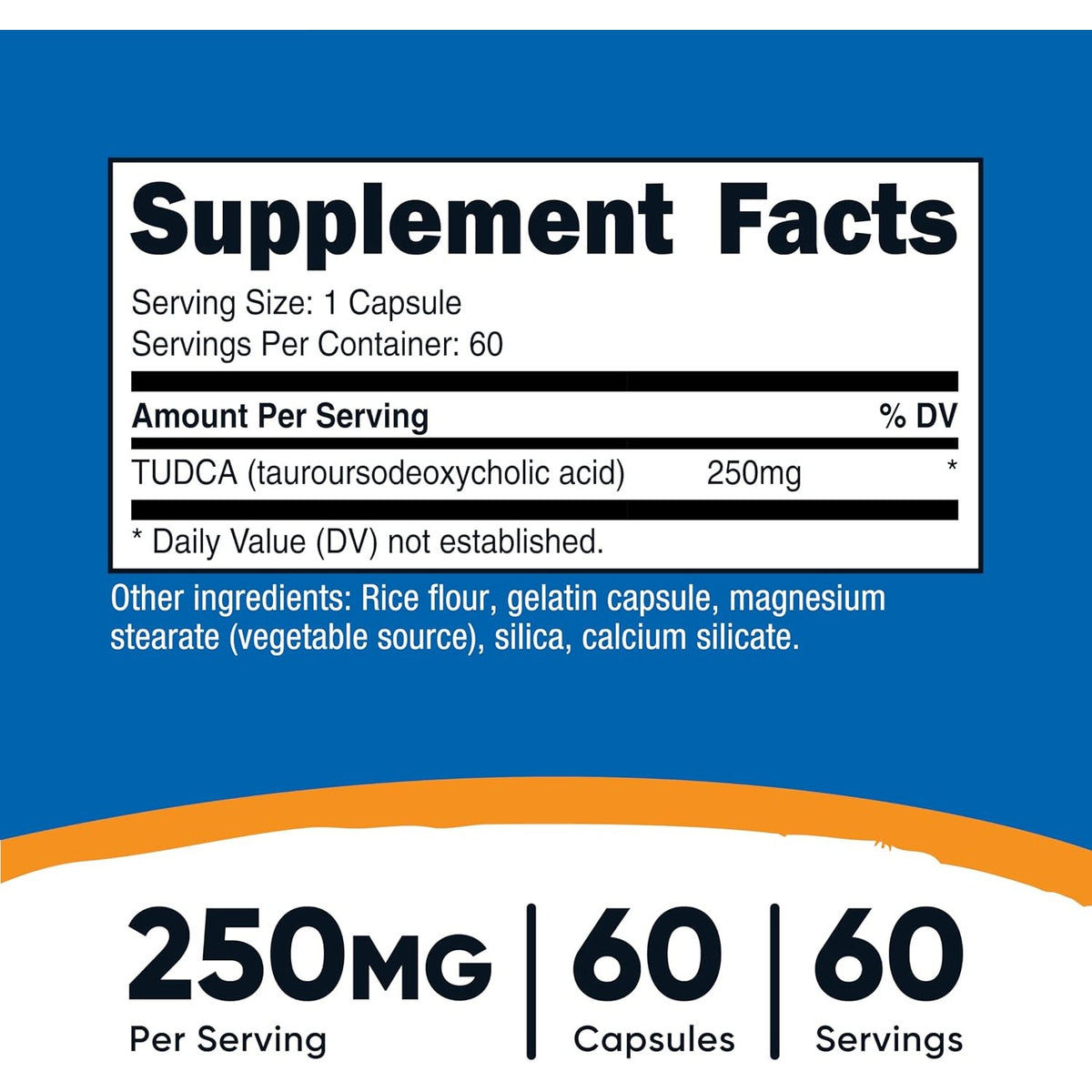 Nutricost TUDCA Ácido Tauroursodesoxicólico 250 mg 60 Cápsulas