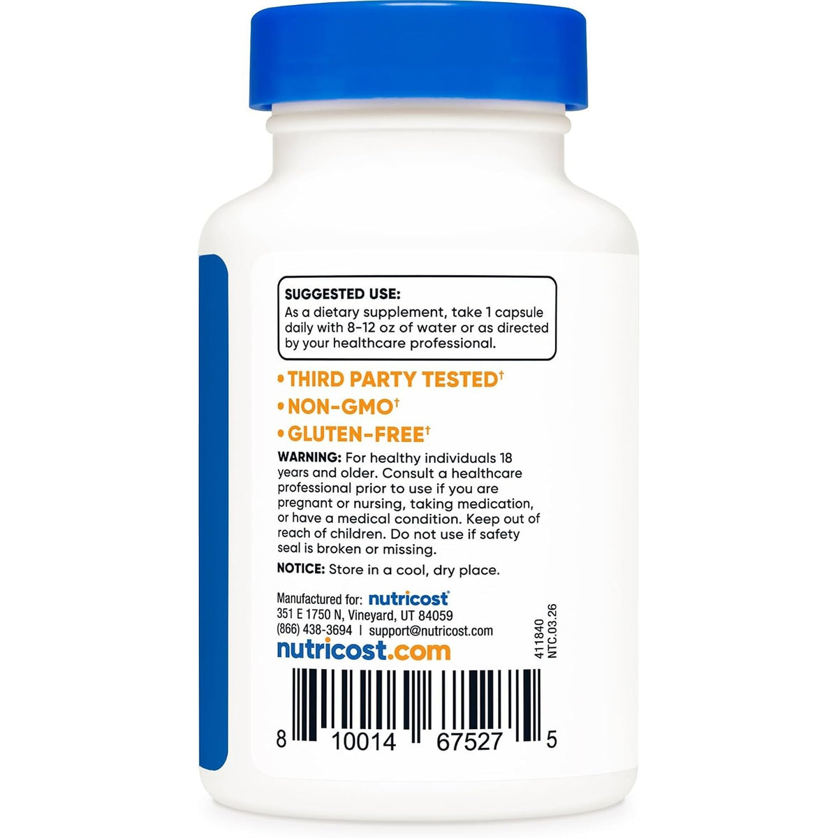 Nutricost TUDCA Ácido Tauroursodesoxicólico 250 mg 60 Cápsulas