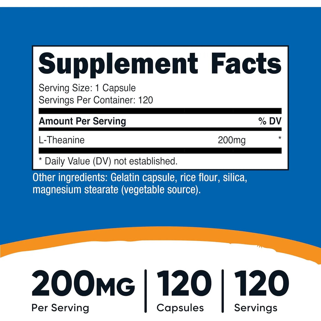 Nutricost L-teanina 200 mg 120 capsulas sfn