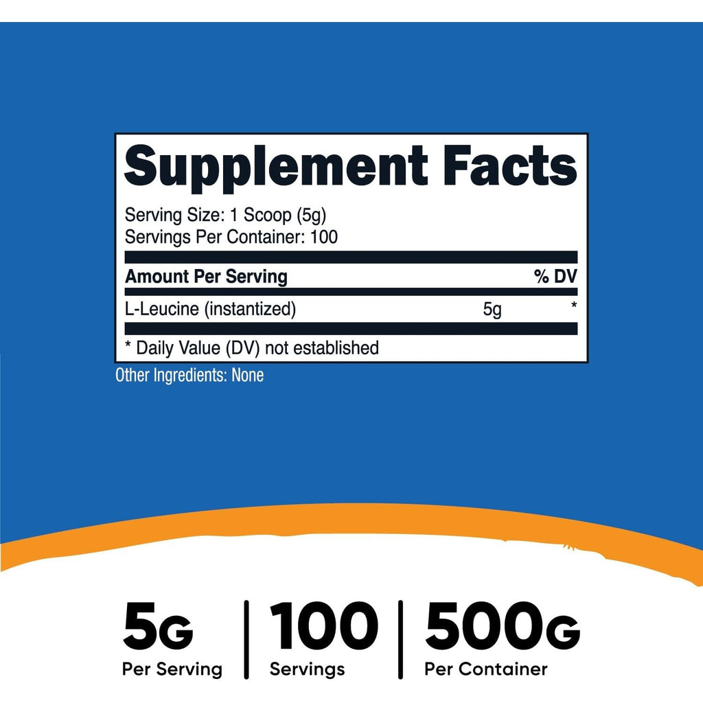 Nutricost L-leucina Aminoácidos 500 G