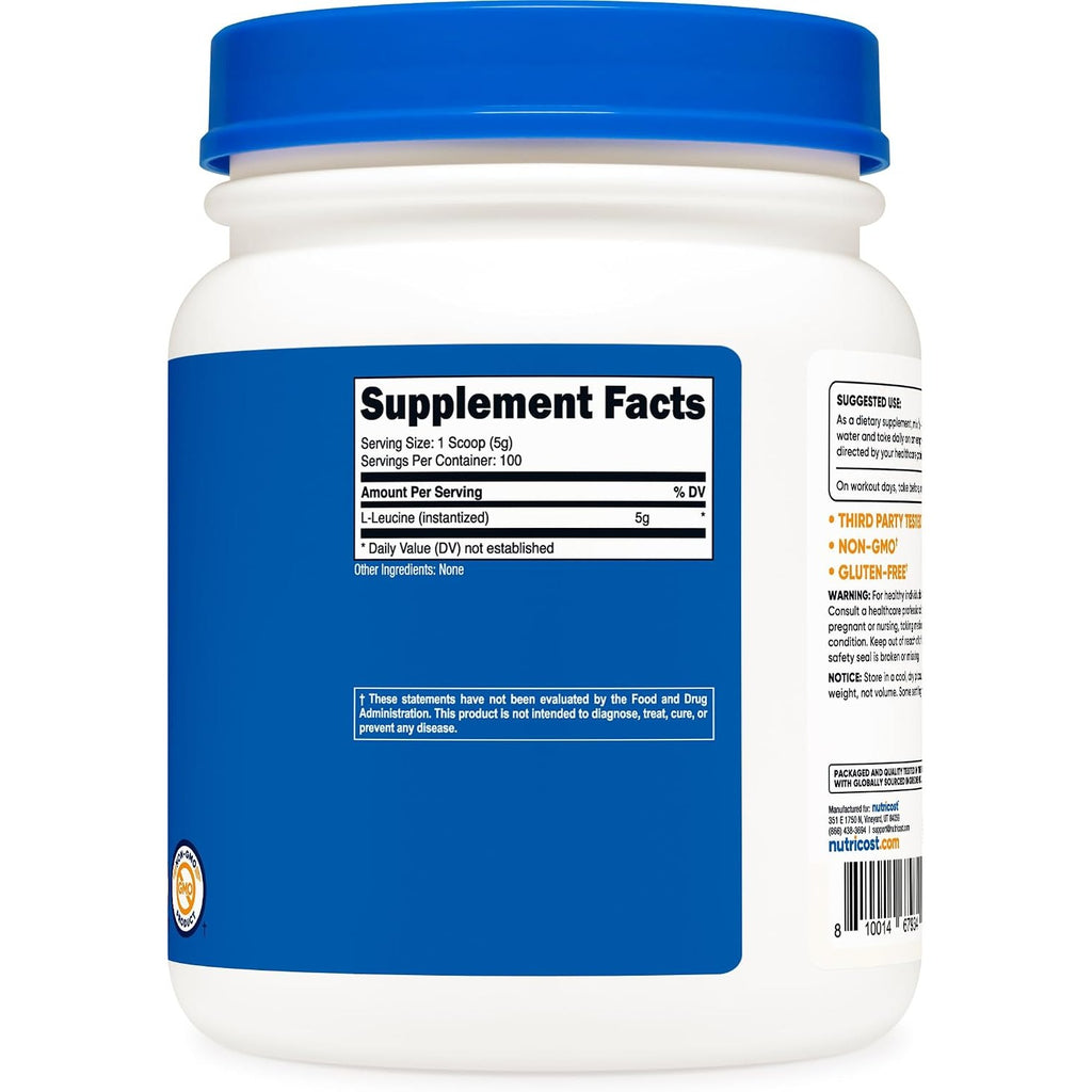 Nutricost L-leucina Aminoácidos 500 G