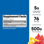 Nutricost L-glutamina Aminoácidos Sabor Ponche de Frutas 500 g