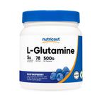 *-Nutricost L-glutamina Aminoácidos Sabor Frambuesa Azul 71 Porciones (Descontinuado) 500 g