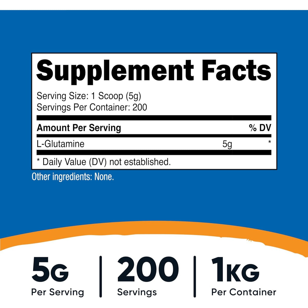 Nutricost L-Glutamina en Polvo 1 kg 200 Porciones