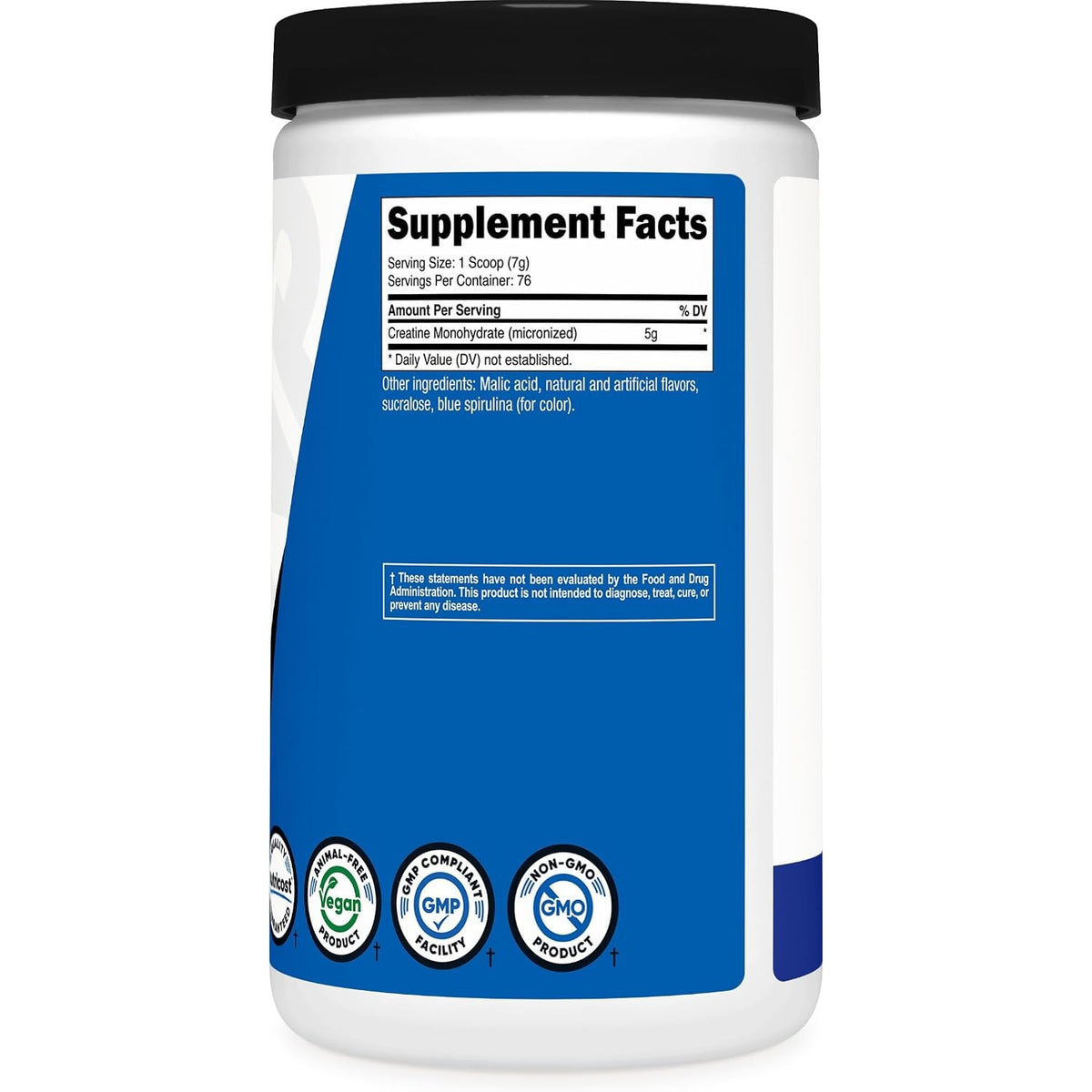 Nutricost Creatina Monohidratada en Polvo 500 g Frambuesa Azul