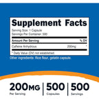 Nutricost Cafeína 200 Mg 500 Cápsulas