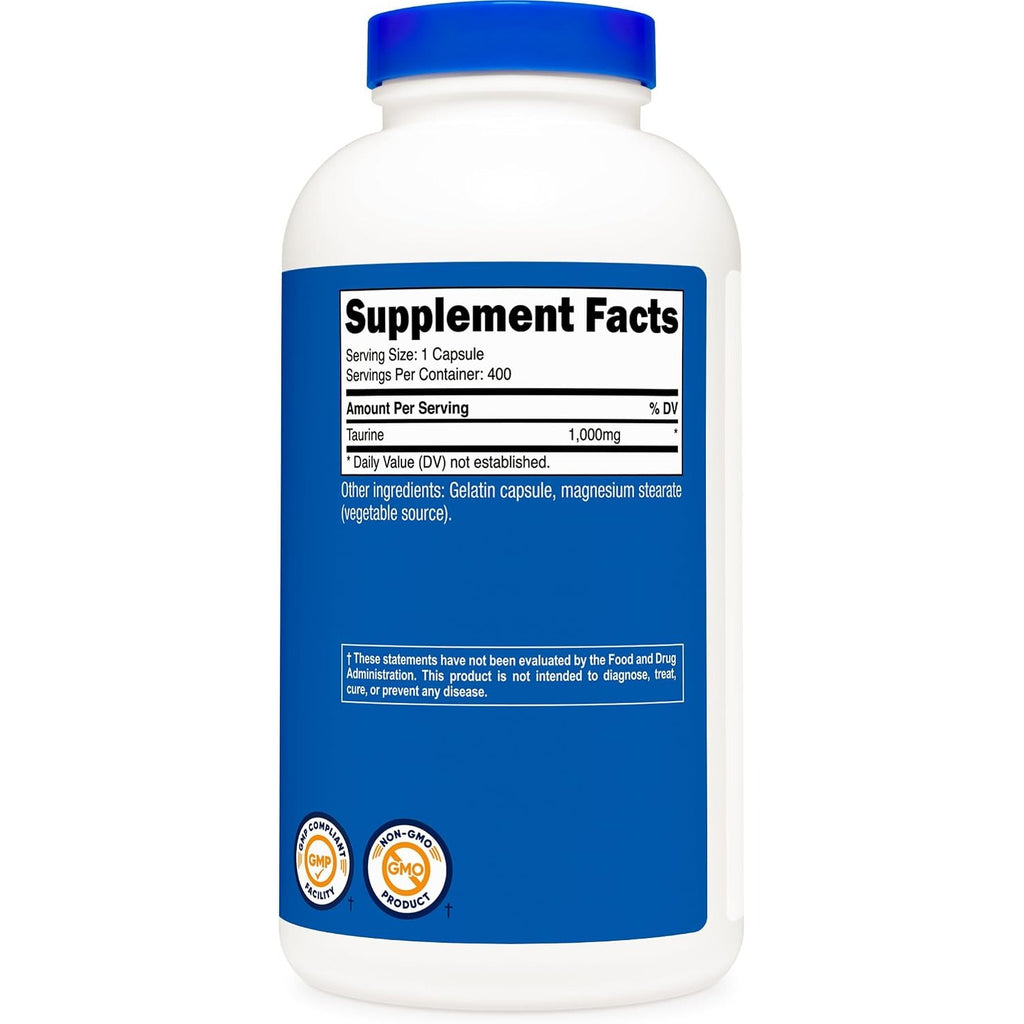 Nutricost Taurina 1000 mg 400 Cápsulas