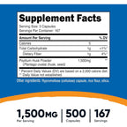 Nutricost Cáscara de Psyllium 1500 mg 500 Cápsulas