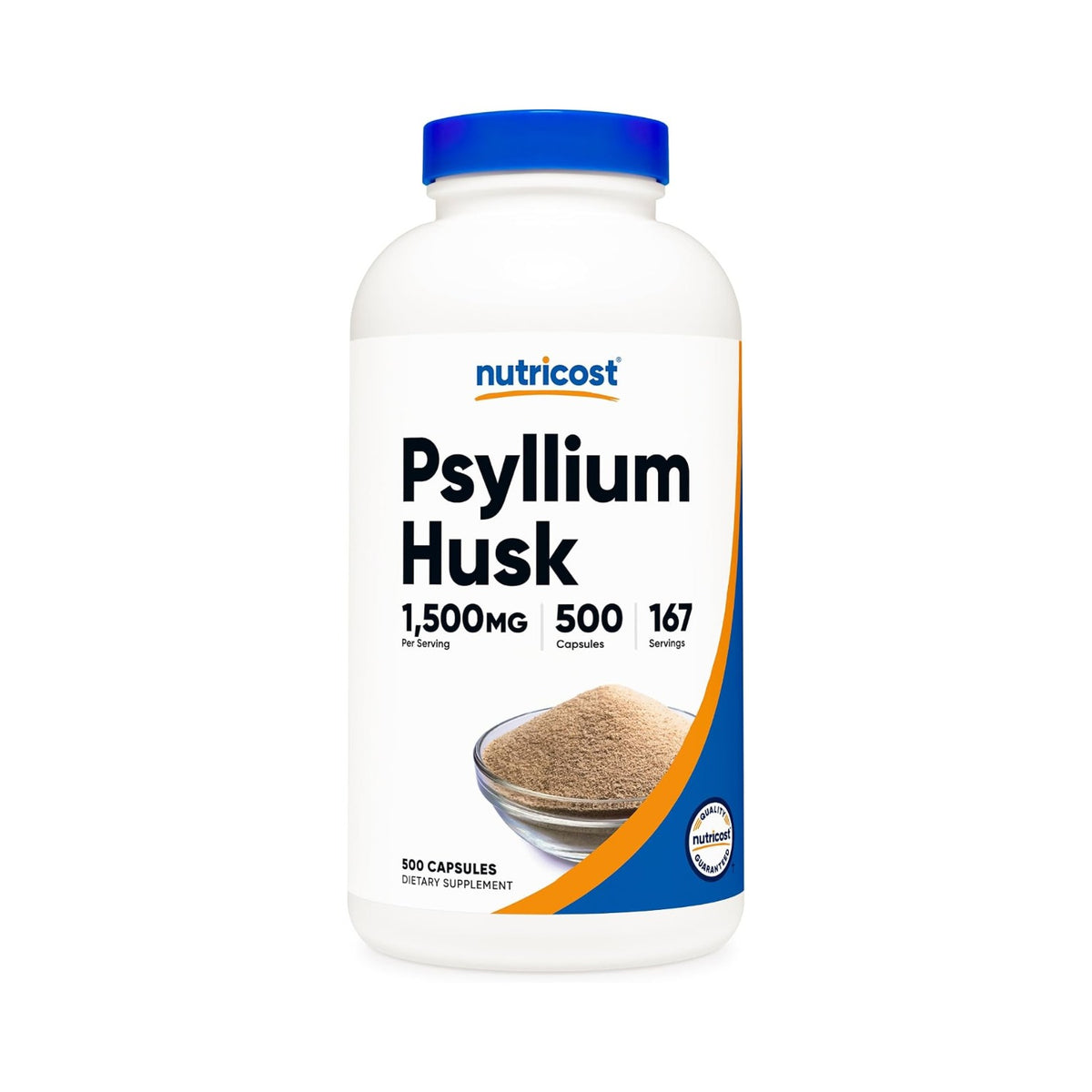 Nutricost Cáscara de Psyllium 1500 mg 500 Cápsulas
