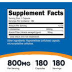 Nutricost L-Glutamina 800 mg 180 Cápsulas