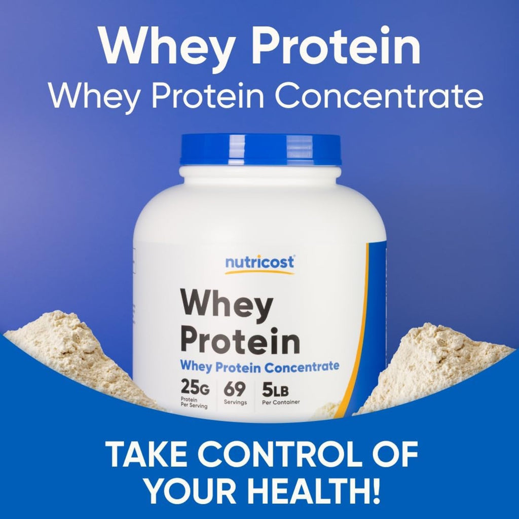 Nutricost Concentrado de Proteína de Suero en Polvo 5 lb Sin Sabor