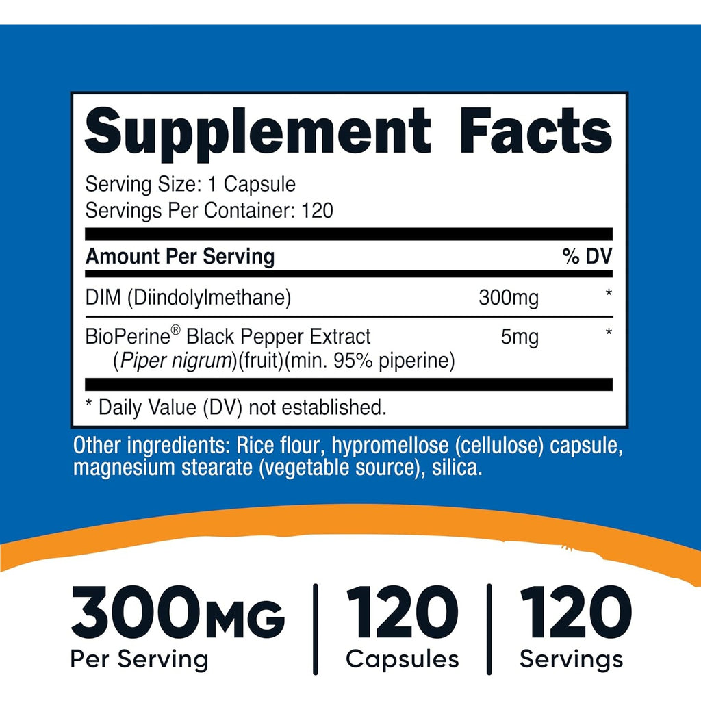 Nutricost DIM Diindolilmetano 300 Mg 120 Cápsulas