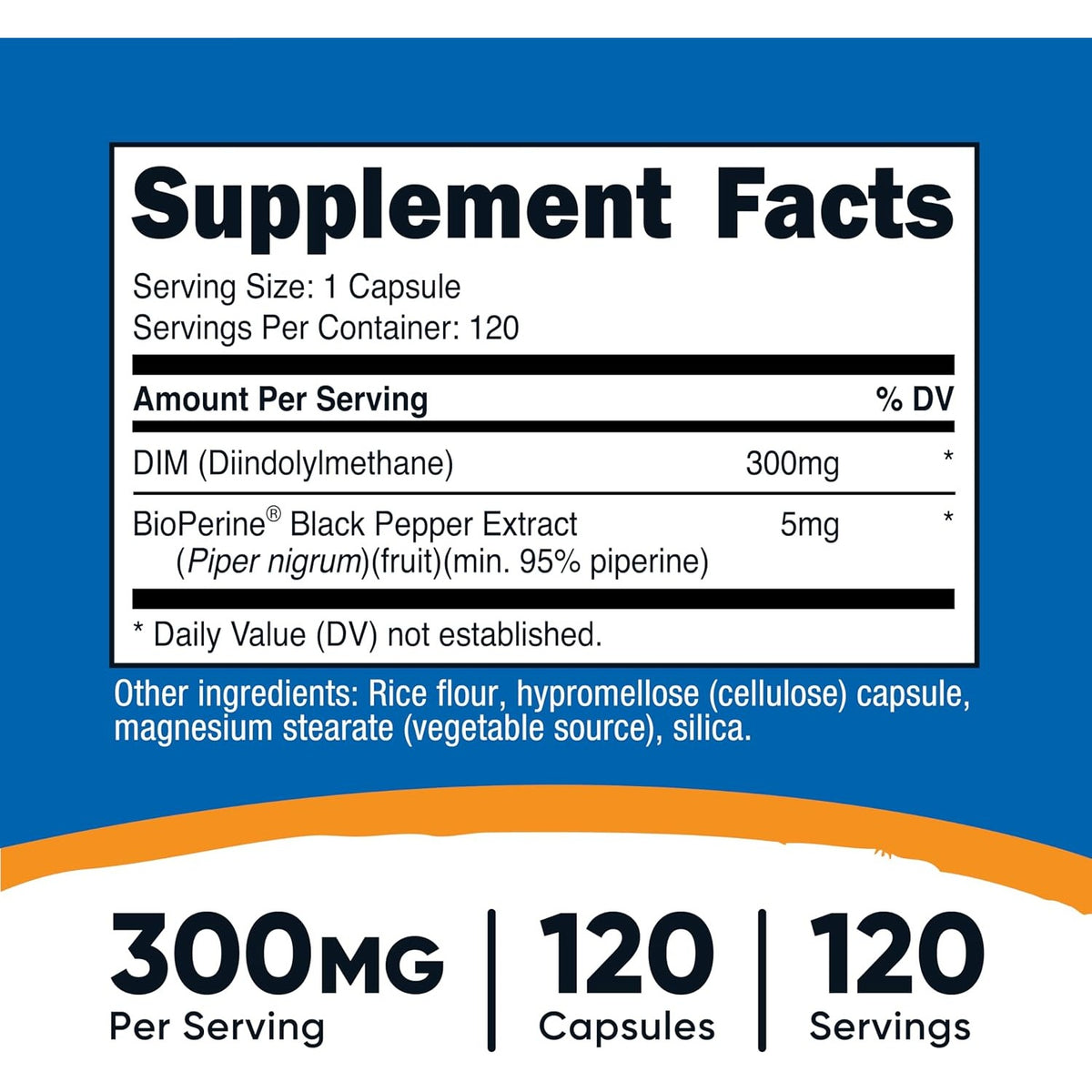 Nutricost DIM Diindolilmetano 300 Mg 120 Cápsulas