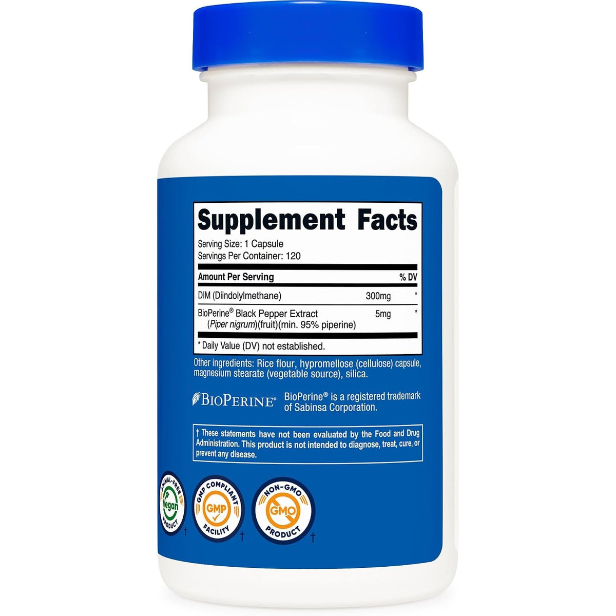 Nutricost DIM Diindolilmetano 300 Mg 120 Cápsulas