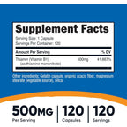 Nutricost Vitamina B1 500 Mg 120 Cápsulas