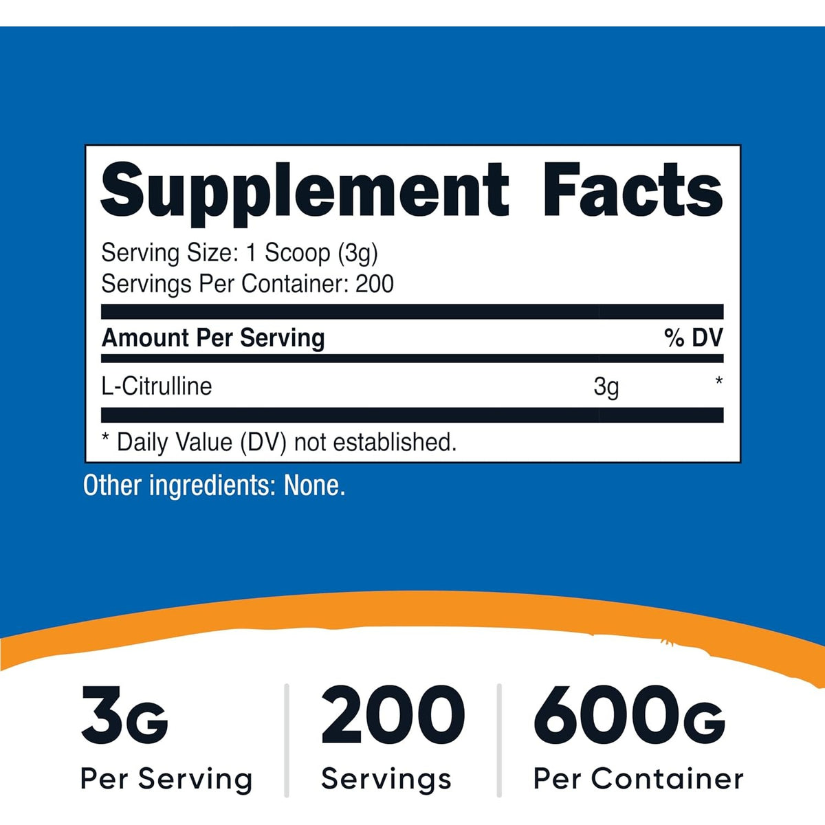 Nutricost L-Citrulina en Polvo 600 g 200 Porciones