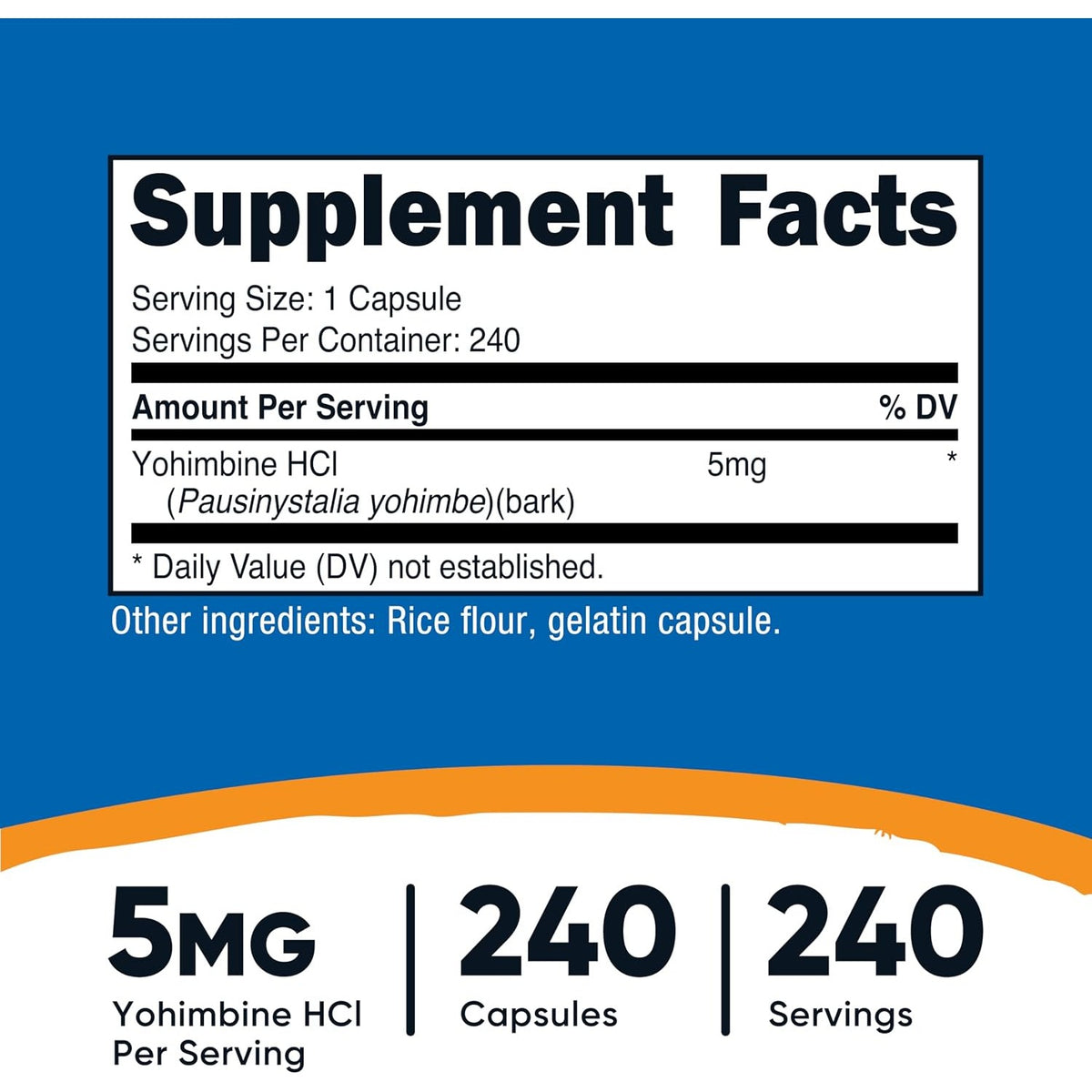 Nutricost Yohimbina 5 Mg 240 Cápsulas