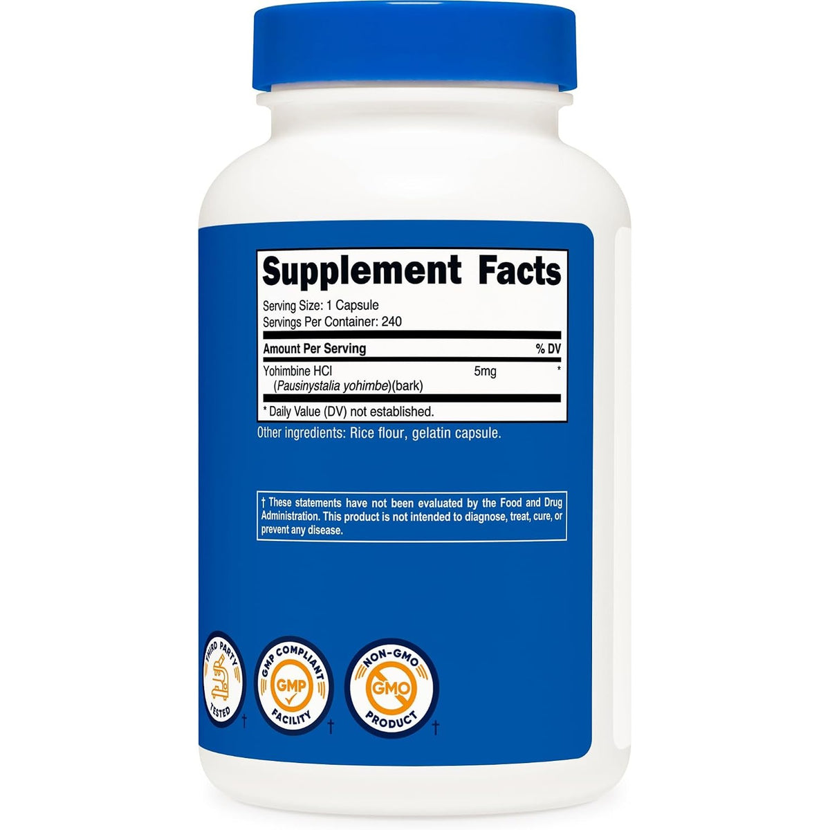 Nutricost Yohimbina 5 Mg 240 Cápsulas