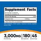 Nutricost Ácido D-Aspártico 3000 mg 180 Cápsulas