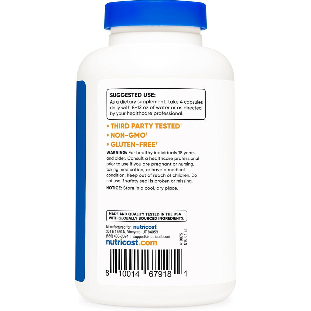 Nutricost Ácido D-Aspártico 3000 mg 180 Cápsulas