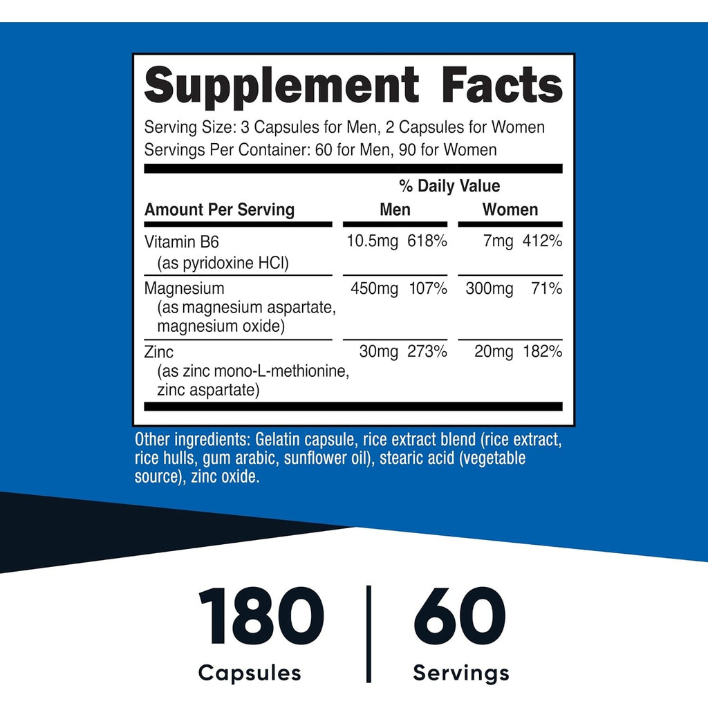 Nutricost ZMA 490 mg 180 Cápsulas