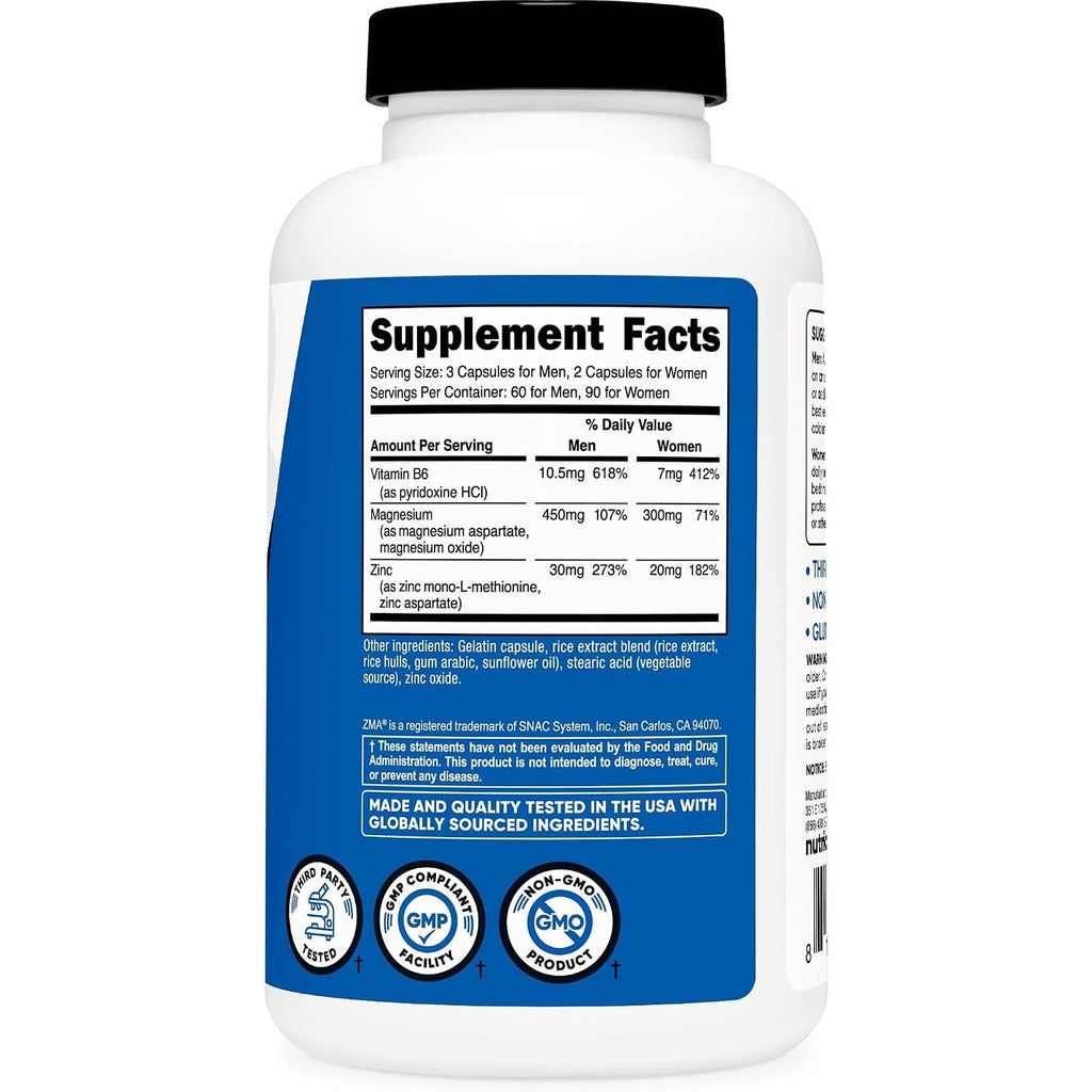 Nutricost ZMA 490 mg 180 Cápsulas