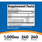Nutricost Aceite de Pescado 1000 mg 240 Cápsulas Blandas