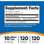 Nutricost Lactobacillus Acidophilus 10 mil millones UFC 120 Cápsulas Vegetales