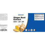 Nutricost Extracto de Raíz de Jengibre 550 mg 240 Cápsulas