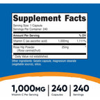 Nutricost Vitamina C con Rosa Mosqueta 240 Cápsulas