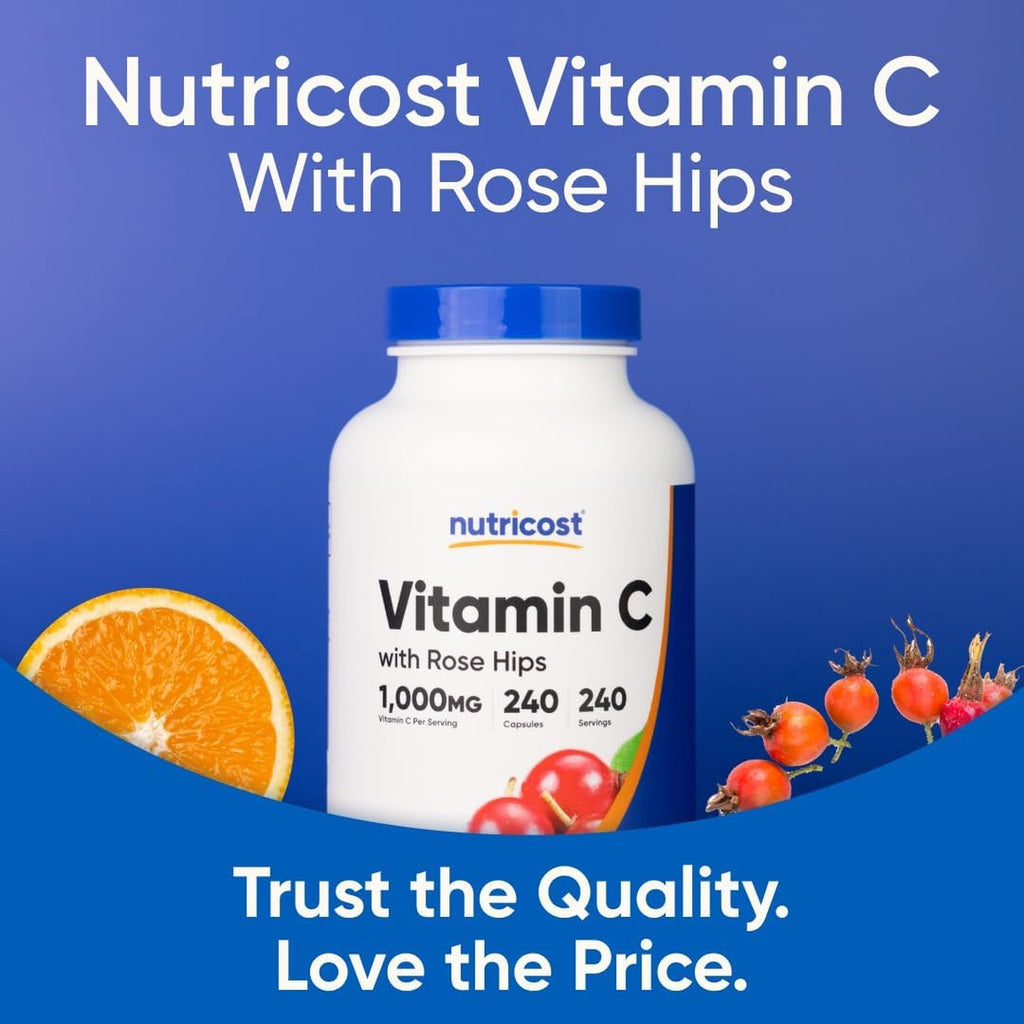 Nutricost Vitamina C con Rosa Mosqueta 240 Cápsulas