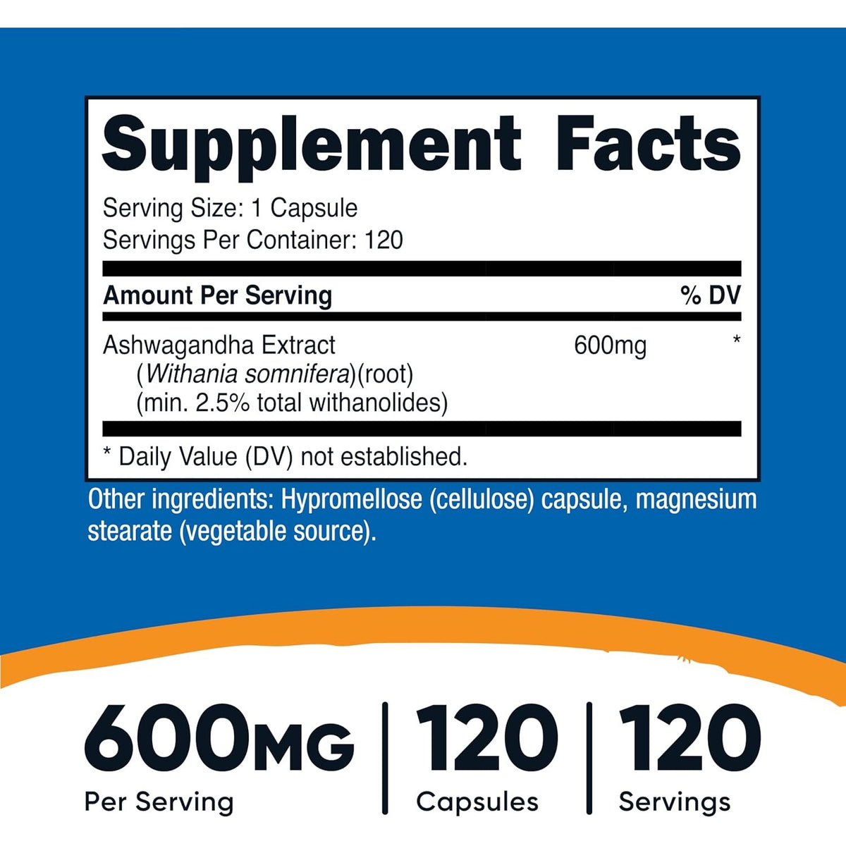 *-Nutricost Ashwagandha 600 mg 120 Cápsulas