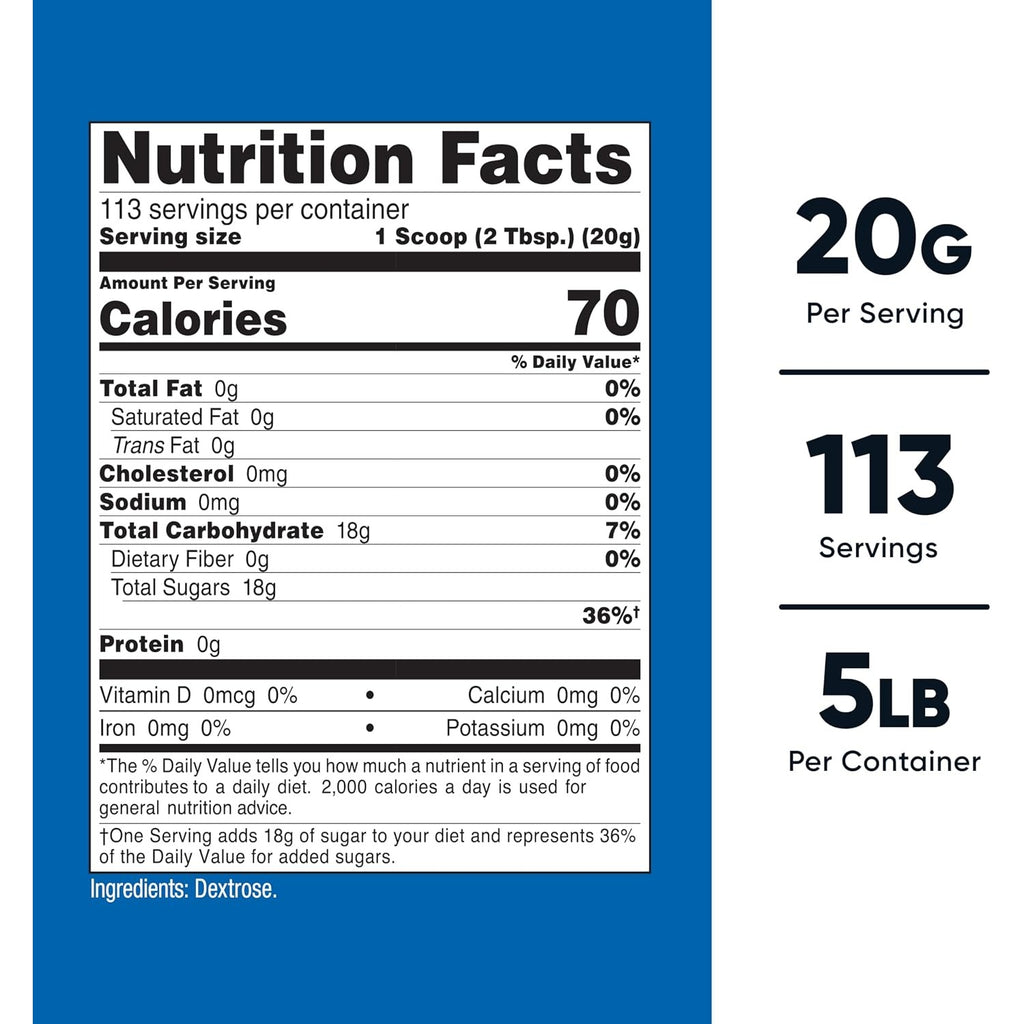 Nutricost Dextrosa en Polvo 2.27 kg (5 lb) 113 Porciones