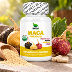 NATSA Maca Premium Mezcla Amarilla, Roja y Negra 60 Cápsulas | 1 g por Porción | Maca Peruana | Mezcla de Maca Amarilla, Roja y Negra | Suplemento alimenticio