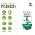 NATSA Chlorella 500 mg 100 Cápsulas | 1,000 mg por Porción | Alga Chlorella de Pared Celular Rota | 50 Porciones | Suplemento alimenticio