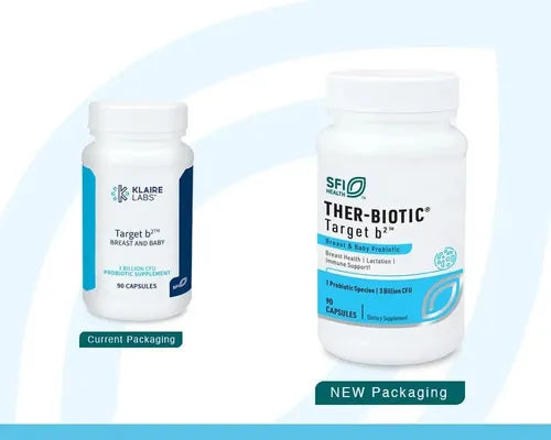 Klaire Labs Ther-Biotic Target b2 | 90 cápsulas | 3 mil millones de UFC | Probiótico para lactancia | Suplemento alimenticio
