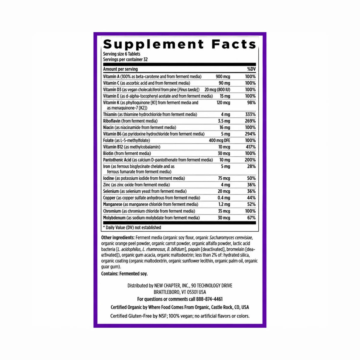 New Chapter Multivitamínico Tiny Tabs 192 caps